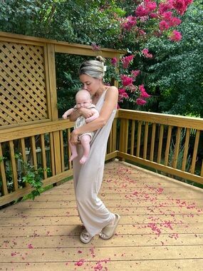 Varley Beige Sleeveless Jumpsuit